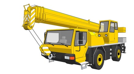 Obraz premium crane on wheels 3d illustration