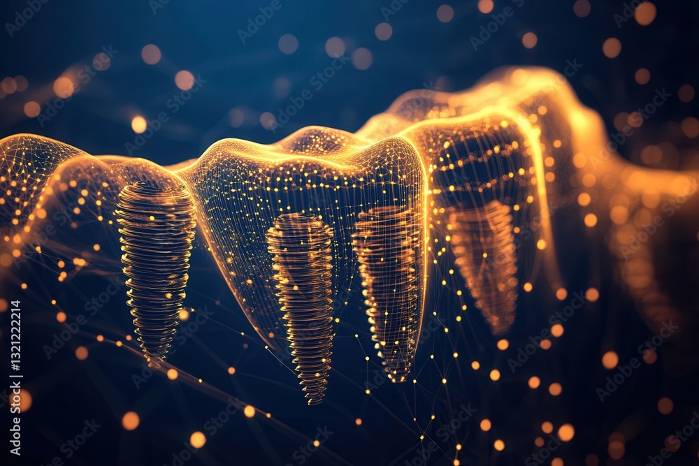 Aufkleber dynamic abstract background with glowing golden waves depicting the healing and strengthening proces