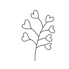 Floral branch and minimalist leaves