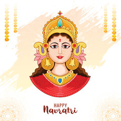 Illustration of goddess happy navratri celebration card background