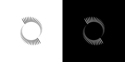 Dynamic abstract spiral sound wave rhythm lines. Circular spiral sound wave rhythm of lines. Circular futuristic abstract lines, black and white background.	