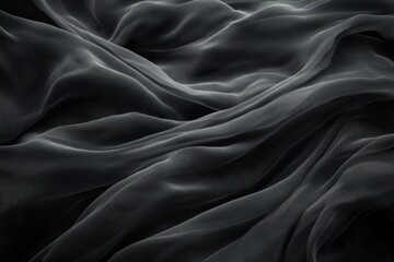 Obraz premium Abstract Dark Gray Fabric Texture with Flowing Wave Pattern