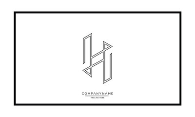 Alphabet letters H or HH logo vector icon