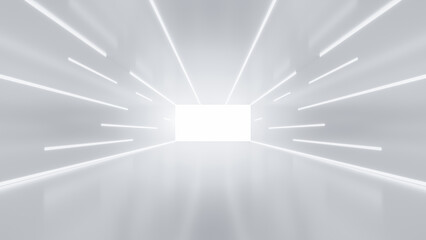 Abstract Futuristic empty floor and room Sci-Fi Corridor With light for showcase,room,interior,display products.Modern Future cement floor and wall background technology interior concept.3d render