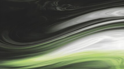 Abstract flowing colors of green gray white and dark swirling together