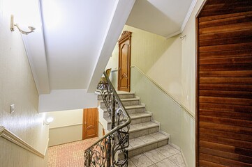 interior apartment room stairs, steps staircase inside house