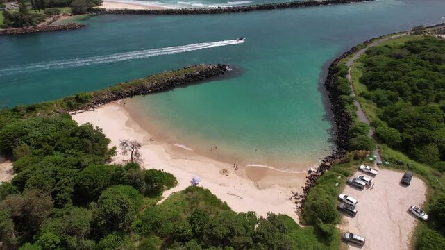 Tranquil Marlo&rsquo;s Beach In NSW, Australia - Aerial Drone Shot