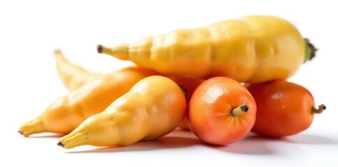Tamarind pods, open, isolated on white backdrop, brown, tamarind