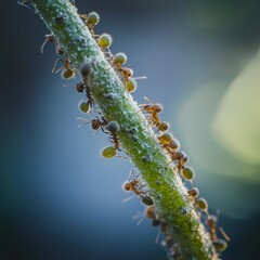 Naklejka premium Ant on a branch