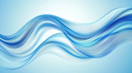 Fototapeta premium Abstract blue wave patterns flowing across a soft gradient background, creating a serene and calming atmosphere