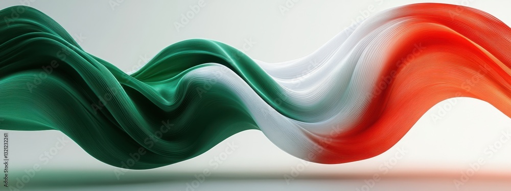 Poster abstract italian flag colors swirling dynamically in 3d render