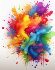 Grunge Paint Splatter Texture with Clean White Border 