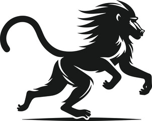 Baboon running at full speed animal vector