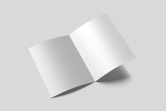 4 fold brochure on grey background,