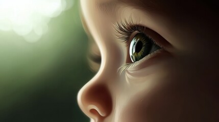 Curious Baby Eyes in Soft Blurred Background