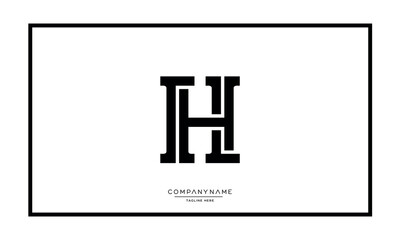 Alphabet letters H or HH logo vector icon