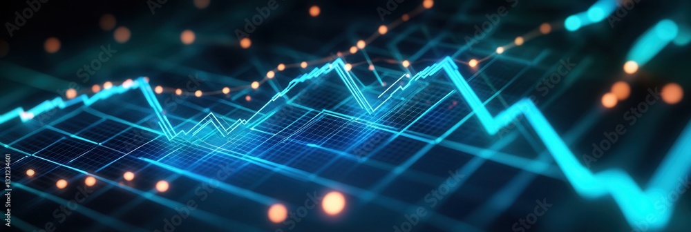 Poster dynamic background of intersecting trend lines representing political and economic analysis with a c
