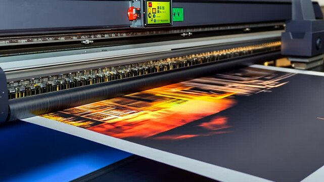 Industrial Inkjet Printer Printing High Quality Image on Vinyl Material Process