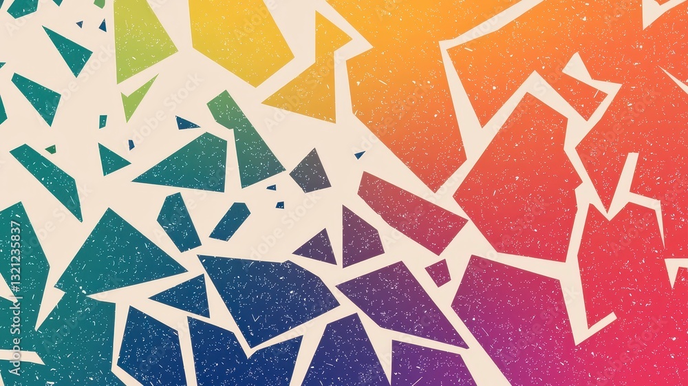 Poster abstract rainbow geometric pattern shattered colorful polygonal design background
