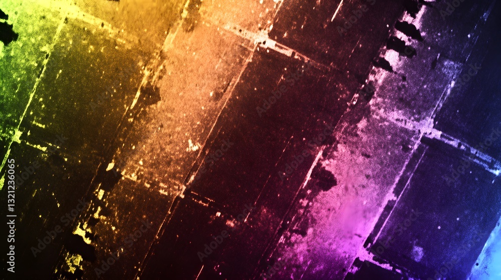Poster diagonal abstract texture with colorful gradients and weathered appearance