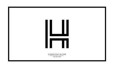 Alphabet letters H or HH logo vector icon