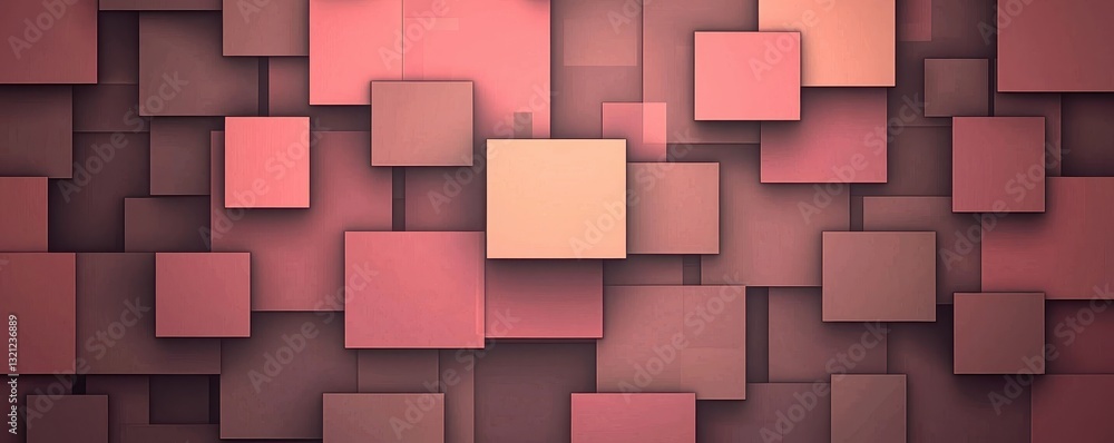Aufkleber abstract background of overlapping pink and brown squares geometric design modern texture