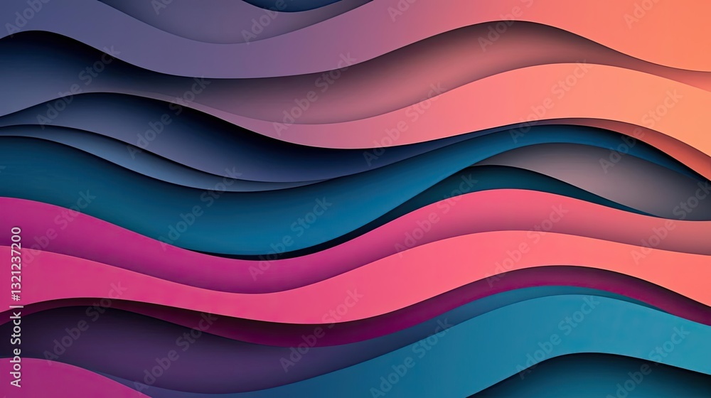 Poster geometric shapes illustration abstract background concept. abstract wave patterns with vibrant color
