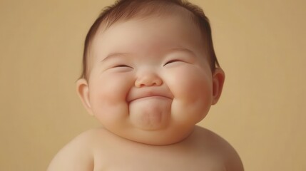 Happy Baby with Glowing Skin Smiling at the Camera