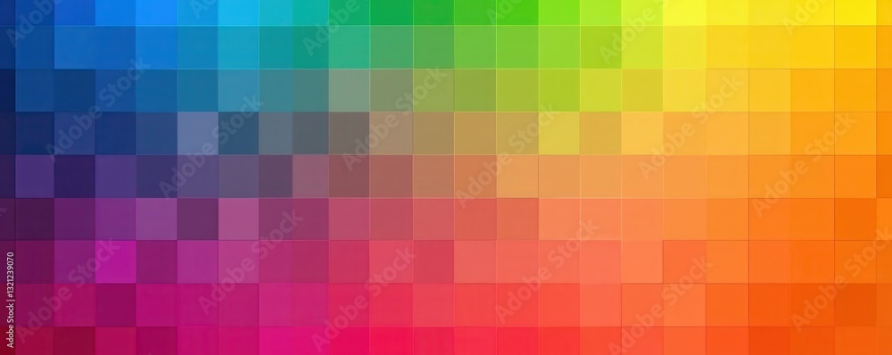 Poster vibrant rainbow color palette abstract square pixelated gradient background design