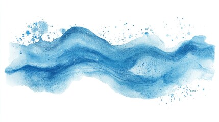 Abstract watercolor wave design with splashes, ideal for backgrounds, invitations, and creative projects