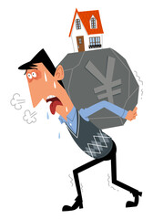 重い住宅ローンを抱える男性