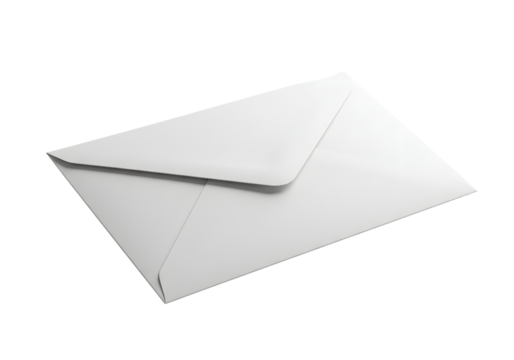 White Envelope on Transparent Background for Business Communication and Mailing