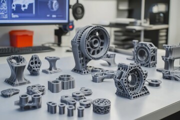 Fototapeta premium Advanced Automotive Parts in Engineering Lab
