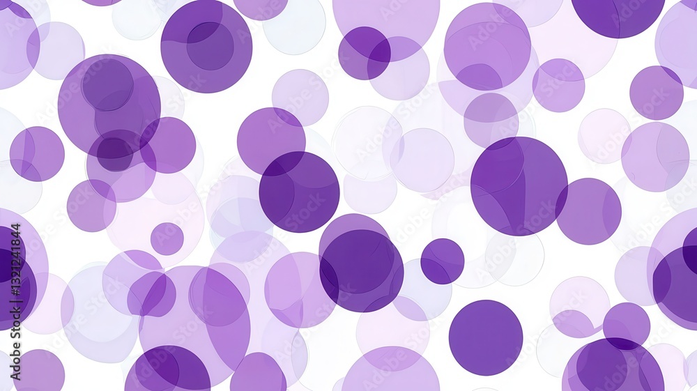 Poster abstract purple and white circle pattern background design overlapping translucent bubbles texture