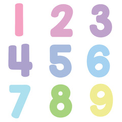 A bubbly, colorful number set with smooth edges. Perfect for children&rsquo;s books, school projects, and digital designs, making learning numbers engaging and visually appealing.