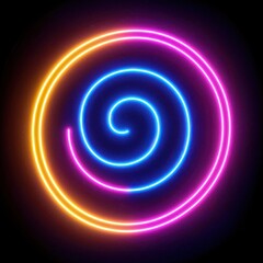 Mesmerizing neon spiral with bright colors creating a dynamic and lively abstract pattern