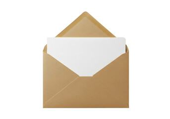 Elegant Invitation Message in Golden Envelope on a Transparent Background
