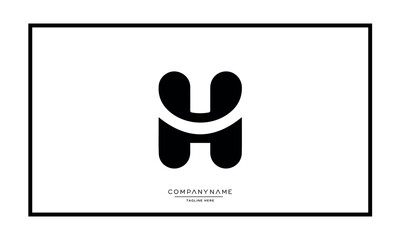 Alphabet letters H or HH logo vector icon
