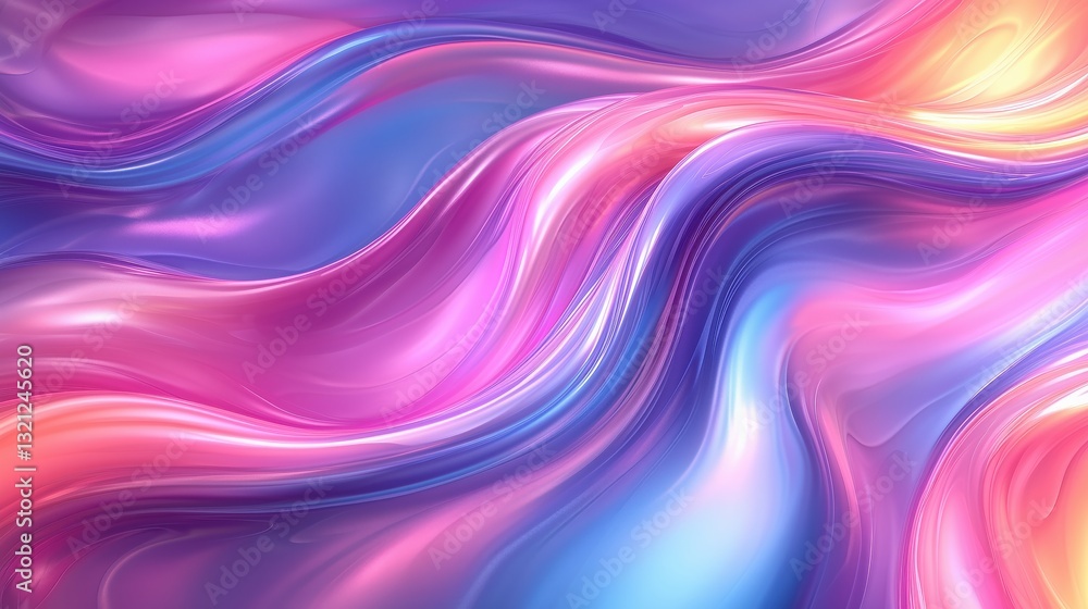 Aufkleber vibrant swirls of color create a captivating abstract design with smooth waves in shades of pink and