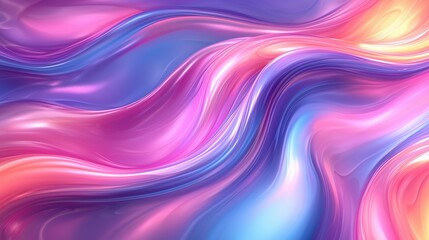Obraz premium Vibrant swirls of color create a captivating abstract design with smooth waves in shades of pink and blue