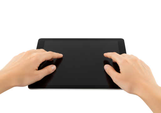 Using Tablet with Two Fingers for Swiping or Selecting on Screen