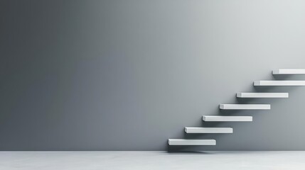 Obraz premium Minimalist corporate ladder concept with floating steps leading upward