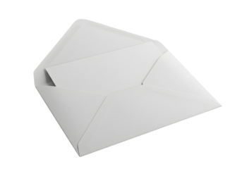 Opening Blank White Envelope with Letter on Transparent Background Studio Shot