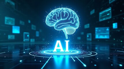 AI Brain Technology – Machine Learning, Neural Network, Artificial Intelligence, Data Science, Digital Innovation | High Resolution 300 DPI image