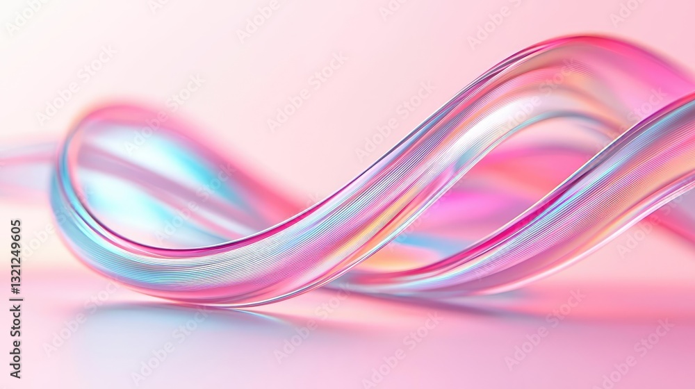 Poster 3d abstract art background concept. abstract colorful waves flowing gracefully on a soft background.