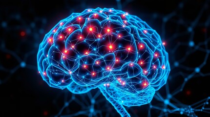 Artificial Intelligence Brain – Neural Network, Machine Learning, Digital Technology, Brain Science, Data Processing |  High Resolution 300 DPI image