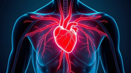 Human Heart Anatomy – Medical Education, Health Awareness, Cardiovascular Research, Heart Disease, Science Illustration | High Resolution 300 DPI image