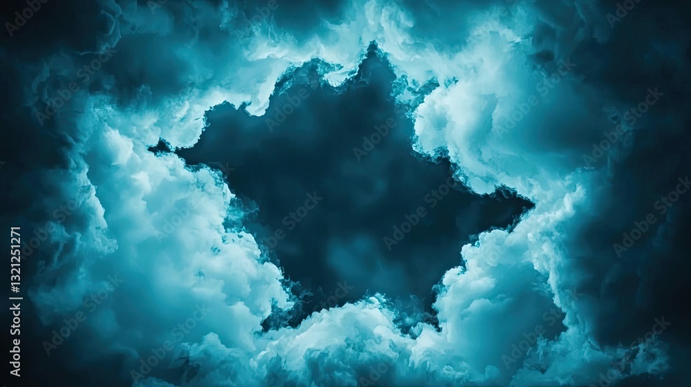 Poster dark sky idea. mysterious dark clouds with a hint of light forming a unique perspective of the sky.