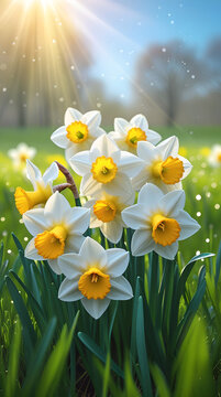 spring flowers in the grass