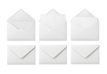 White Envelopes on Transparent Background Grouped for Business or Personal Use